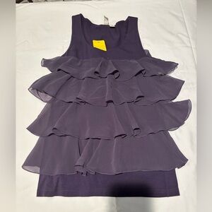 Purple Tiered Ruffled Sleeveless Tank Top